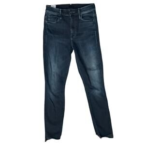 Mother The Stunner Zip Two Step Fray Last Call Dark Wash Skinny Jeans size 25